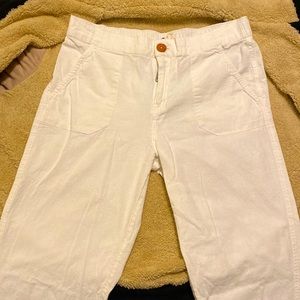 ROXY cotton/linen blend white pants SZ M